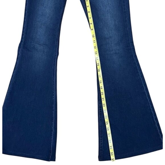 We The Free People Jeans Penny Pull On Flare Leg Size 27 Stretch Blue - Picture 9 of 12